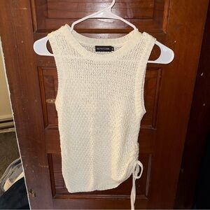 Off-White Knit PrettyLittleThing Tank Top